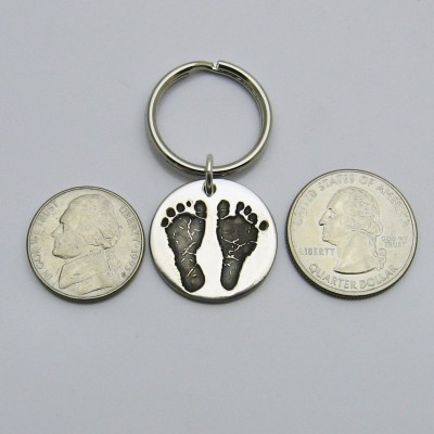 Footprint Jewelry, Footprint Charm, Baby's Footprints Jewelry, Baby's Handprint Jewelry, Personalized Charm, Silver Footprint, Memorial