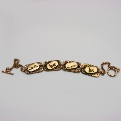 Handwriting Bracelet, Rose Gold Bronze, Personalized Bracelet, Personalized Rose Gold Bracelet, Custom Handwriting Bracelet, Mommy Bracelet