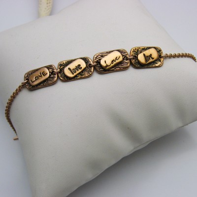 Handwriting Bracelet, Rose Gold Bronze, Personalized Bracelet, Personalized Rose Gold Bracelet, Custom Handwriting Bracelet, Mommy Bracelet