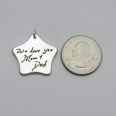 Handwriting Jewelry, Silver Star With Your Handwriting, Star Handwriting, Handwriting Star, Memorial Jewelry, Signature Jewelry, Name