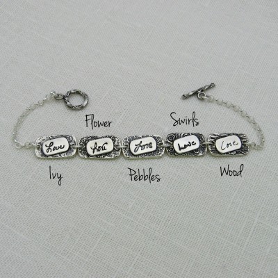 Personalized Silver Handwriting Necklace, Handwriting Jewelry, Bar Handwriting Necklace, Handwriting Bar Necklace, Memorial Necklace, Name