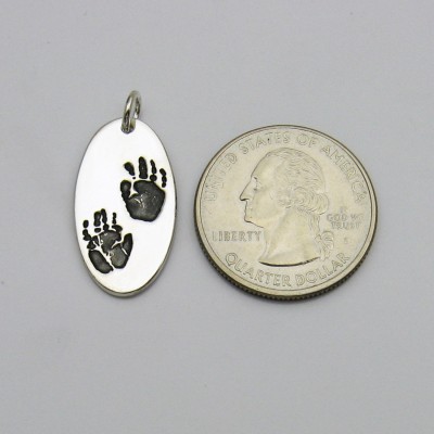 Silver Hand Print Necklace, Silver Hand Print Jewelry, Silver Personalized Jewelry, Silver Foot Print Jewelry, Mommy Jewelry, Baby Hands