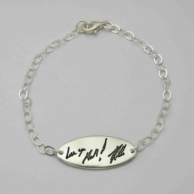 Silver Handwriting Bracelet, Silver Handwriting Jewelry, Sterling Silver Bracelet, Bracelet with Handwriting, Personalized Keepsake