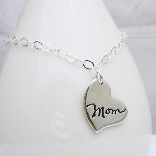 Silver Heart Charm Bracelet with YOUR Handwriting, Handwriting Bracelet, Personalized Jewelry, Memorial Jewelry, Signature Bracelet,