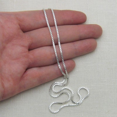 Sterling Silver Box Chain, Chain for Fingerprint Jewelry, Chain for Handwriting Jewelry, Men's Chain, Chain for Men, Strong Masculine Chain
