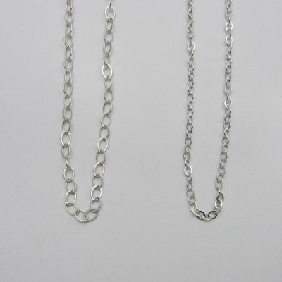 Sterling Silver Cable Chain Necklace for Fingerprint Charms and Handwriting Pendants, Made to Order Chain, Custom Chain