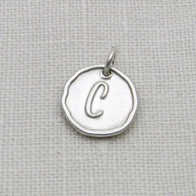 Sterling Silver Initial Charm, Monogram Charm, Artisan Initial Jewelry, ID Charm, Initial Jewelry, Letter Jewelry, Custom Silver Letter
