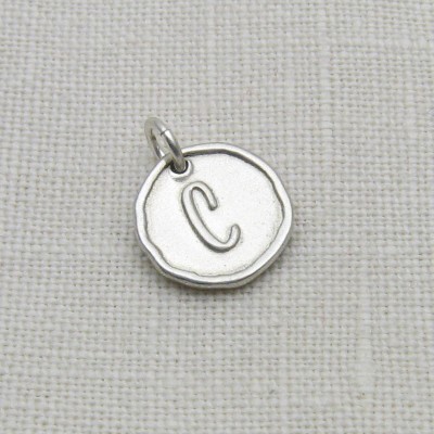 Sterling Silver Initial Charm, Monogram Charm, Artisan Initial Jewelry, ID Charm, Initial Jewelry, Letter Jewelry, Custom Silver Letter