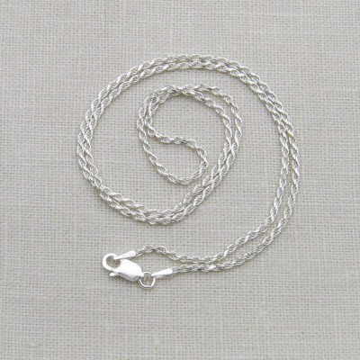 Sterling Silver Rope Chain, Chain for Fingerprint Jewelry, Chain for Handwriting Jewelry, Strong Chain, Durable Chain, Elegant Chain