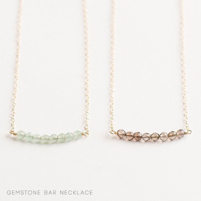 Layering necklace set of 3 - gemstone bar necklace - personalised gold bar necklace - initial disc necklace - layering necklace gift set