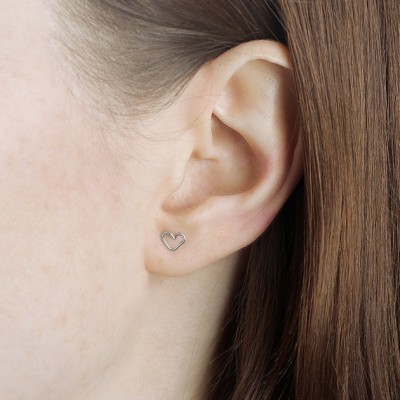Little sterling silver heart earrings - tiny heart earrings - heart post earrings - silver heart studs - gift for girlfriend
