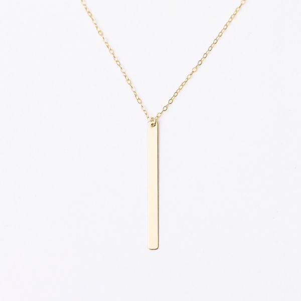 Long vertical bar necklace - 18k gold filled bar necklace - minimal gold bar necklace - long layering necklace - thin vertical bar necklace