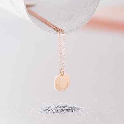 18ct Rose Gold Necklace - Mother's Name Necklace - Two or Three Disc Name Necklace - Hand Stamped - Solid Rose Gold - Children's Names