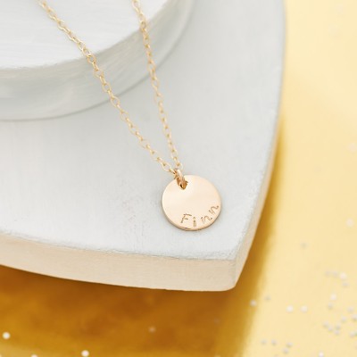 18ct Solid Gold Necklace - Hand Stamped 18ct Yellow Gold Necklace - Personalised Gold Necklace - 18 Carat Gold Necklace - Solid Gold Necklace