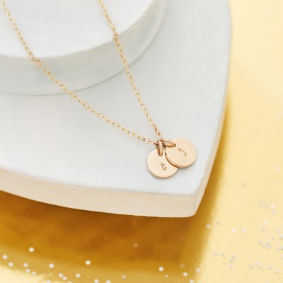 Solid Gold Initial Necklace - Single Initial Necklace - 18ct Gold - Personalised Initial Necklace - Layering Necklace - Tiny Initial Pendant
