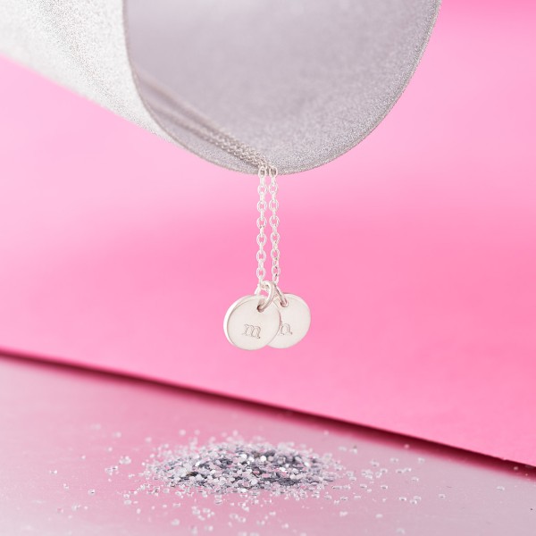 Tiny Initial Necklace - Two Initials - Sterling Silver - Necklace with Two Initials - Layering Necklace - Initial Pendant - Hand Stamped