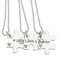 Forever Puzzle Piece Necklace Set puzzle piece necklace