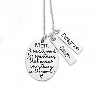 Mom A Small Word For Something That Means Everything - Engraved Jewelry - Mother Jewelry - Mother's Day Gift - Personalized Jewelry - 1427