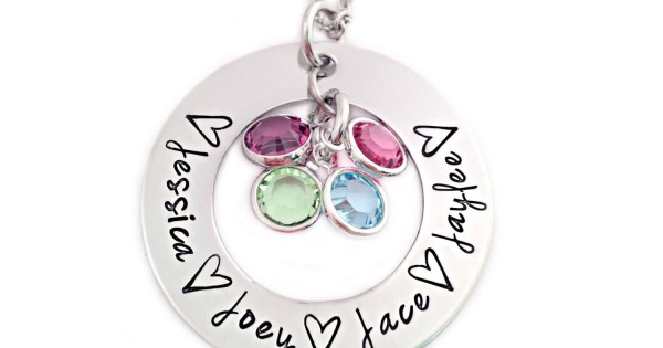 Name and Washer Necklace - Mothers Day 