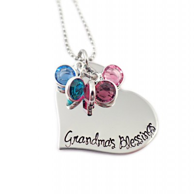Personalized Grandma's Blessings Necklace - Engraved Jewelry - Grandma - Gift for Grandma - Personalized Jewelry - Mother Necklace - 1397