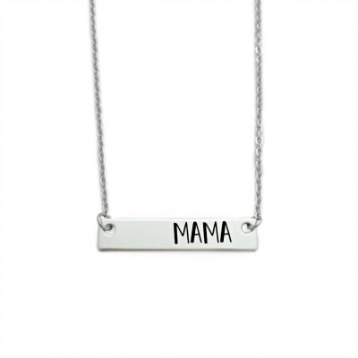 Personalized Mama Bar Necklace - Engraved Jewelry - Stainless Steel Bar - Bar Necklace - Mother Jewelry - Mother's Day Gift - Grandma - 1411