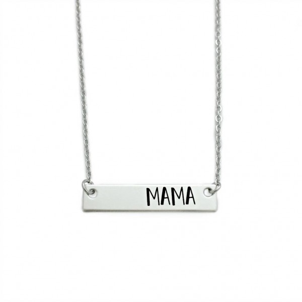 Personalized Mama Bar Necklace - Engraved Jewelry - Stainless Steel Bar - Bar Necklace - Mother Jewelry - Mother's Day Gift - Grandma - 1411