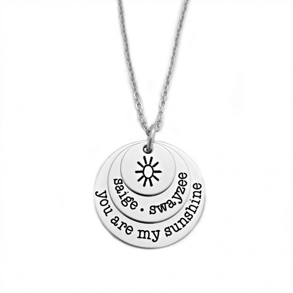 Personalized You Are My Sunshine Necklace - Mother Jewelry - Layered Name Necklace - Gift for Grandma - Mother's Day - Mother Jewelry - 1151