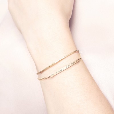Personalised Stacking Bar Bracelet Set - gold fill, rose gold, sterling silver - layering bracelet set - skinny bar bracelet - gold bracelet