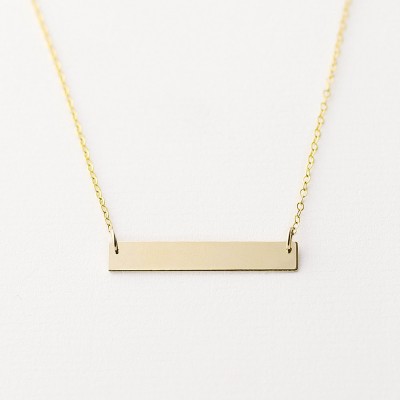 Personalised gold bar necklace - horizontal bar necklace - gold name bar necklace - name plate necklace - personalised bar necklace
