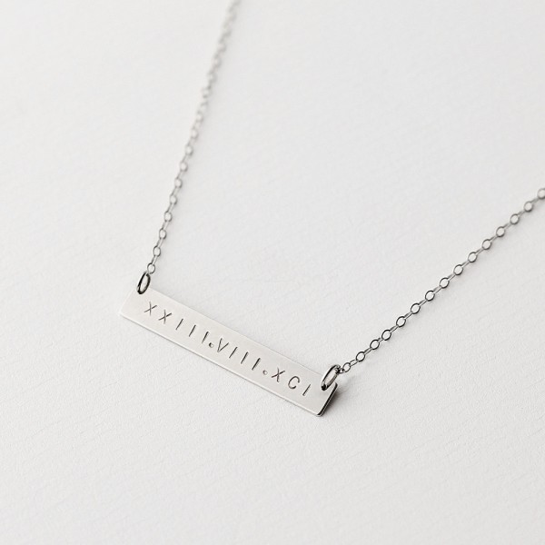 Personalised silver bar necklace - sterling silver horizontal bar necklace - customised name bar - name plate necklace - personalised gift