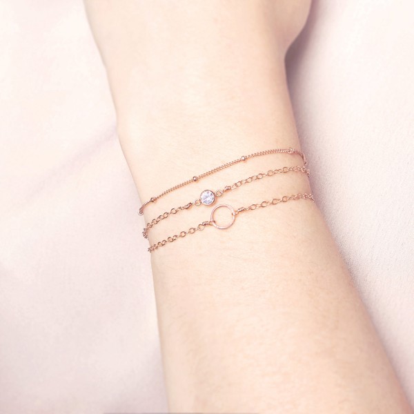 Rose Gold stacking bracelet set - delicate bracelets - layering bracelet set - dainty bracelets - set of 3 - jewellery gift