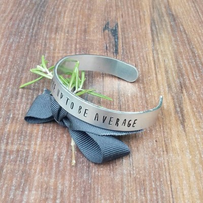 40th Birthday Gifts For Her, Determination Gift, Positive Vibes Jewellery, Hand Stamped Cuff Bracelet,