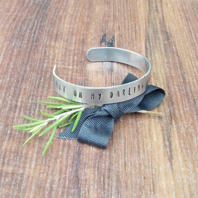 But Oh My Darling, What If You Fly Bracelet, Gifts For Graduation, Motivational Gifts For Her, Daughter Gifts, Hand Stamped Cuff Bracelet,