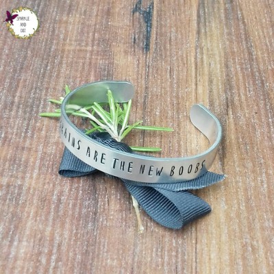 Feminist Jewellery,  Intellectual Gifts, Funny Graduation Gift, Brainy Woman Gifts, Hand Stamped Stacking Cuff Bracelet,