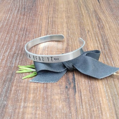 Gin Gifts, Gin and Bear It Gifts, Custom Design Jewellery, Hand Stamped Cuff Bracelet, Secret Santa Gifts,