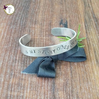 Mental Health Awareness Jewellery, My Story Bracelet, Strength and Inspiration Gifts, Hand Stamped Cuff Bracelet,