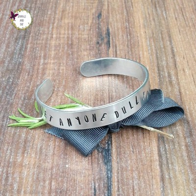 Never Let Anyone Dull Your Sparkle, Teenage Daughter Gifts, Hand Stamped Cuff Bracelet, Gifts For Her,
