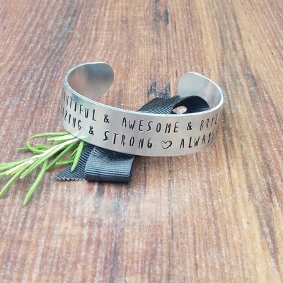 Pick Me Up Gifts, Inspirational Gifts, Hand Stamped Bracelet, Always Be Yourself, Hand Stamped Jewellery, Hand Stamped Jewelry,