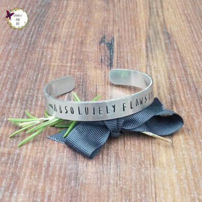 Quirky Jewellery, Hand Stamped Cuff Bracelet, Fun Stacking Bracelet, Absolutely Flawsome,
