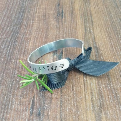 Shoot For The Moon Bracelet, Gifts For Graduation, Best Friend Jewellery, Hand Stamped Cuff Bracelet,