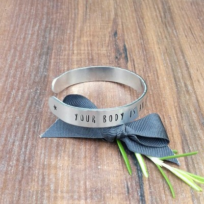 Tattoo Quotes, Hand Stamped Cuff Bracelet, Alternative Jewellery, Gifts For Artists,