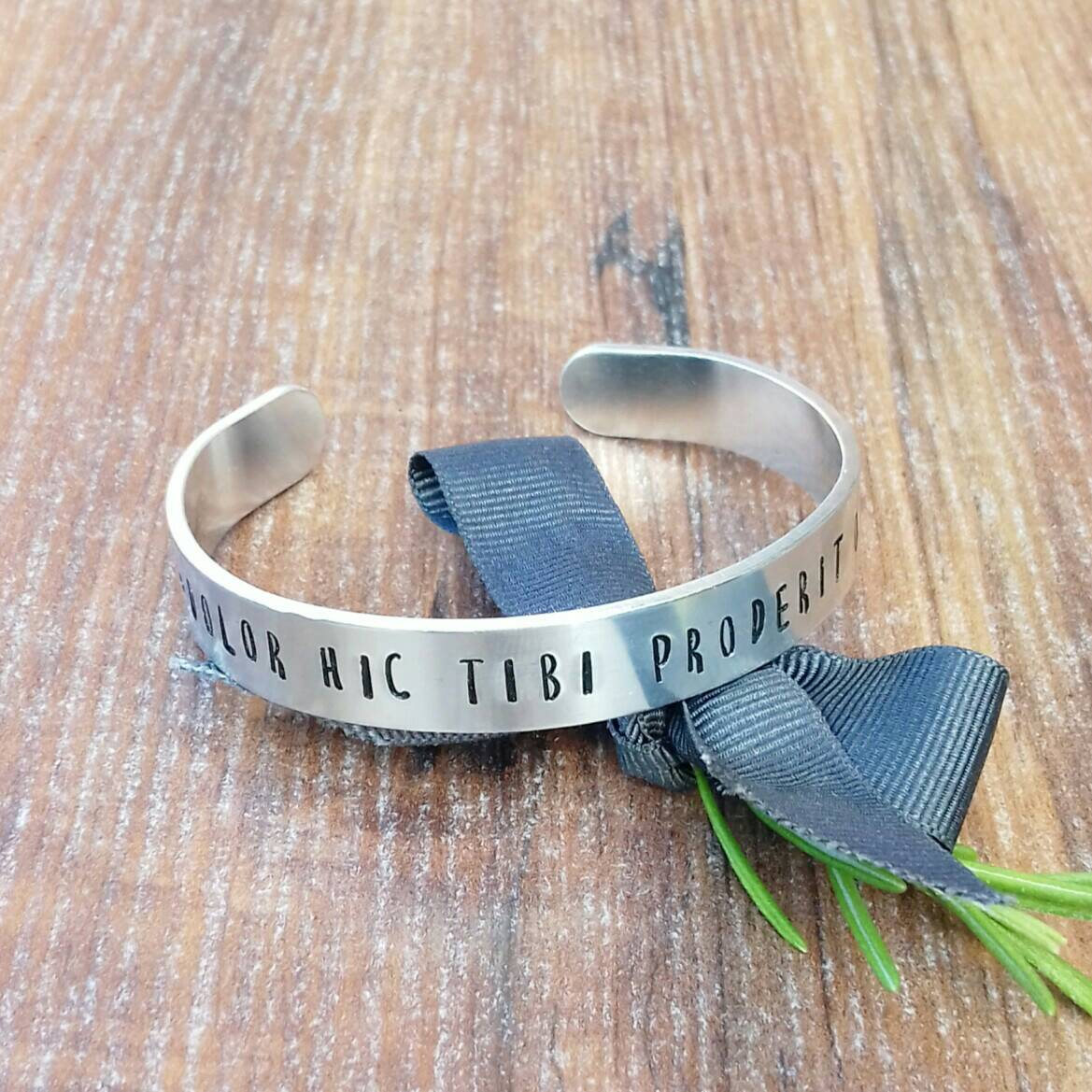 Strength and Courage Bracelet, Latin Quote Jewellery, Ovid Quotes, Dolor Hic Tibi Proderit Olim,