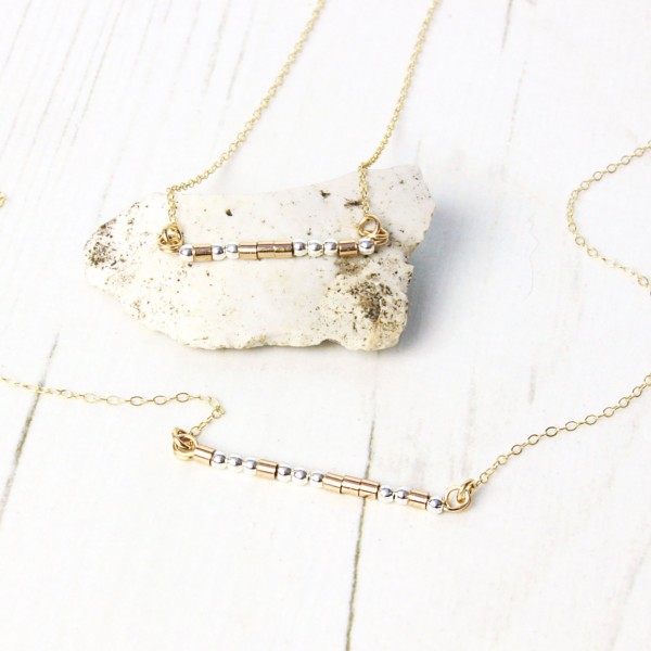 Delicate Morse Code Necklace / 18k Gold Fill & Sterling Silver / Personalised Necklace / Minimalist / Gift For Her