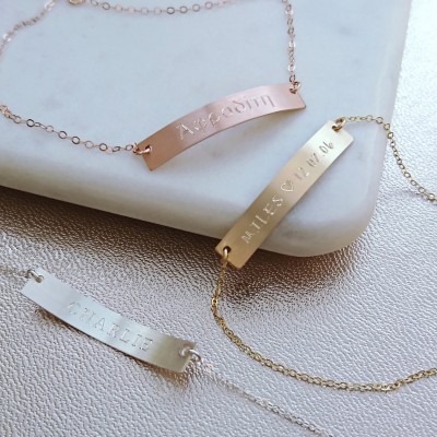 Personalised Reversible Bar Bracelet - 18k Gold Fill, Rose Gold Fill, Sterling Silver, Personalised Bracelet, Gift For Her