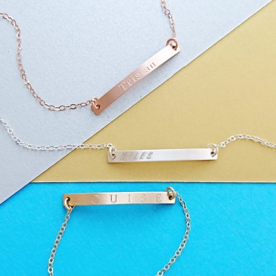 Personalised Skinny Bar Bracelet - 18k Gold Fill, Rose Gold Fill, Sterling Silver, Personalised Bracelet, Gift For Her