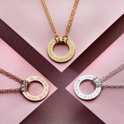 Roman Numeral Circle Necklace