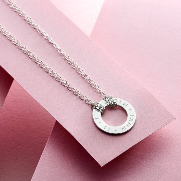 Roman Numeral Circle Necklace