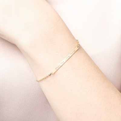 Skinny gold bar bracelet - personalised bar bracelet - silver name bracelet - long bar bracelet - coordinates bracelet