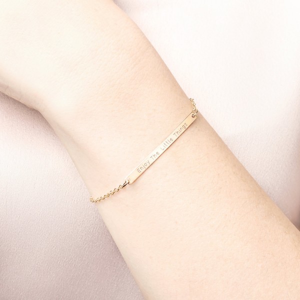 Skinny gold bar bracelet - personalised bar bracelet - silver name bracelet - long bar bracelet - coordinates bracelet