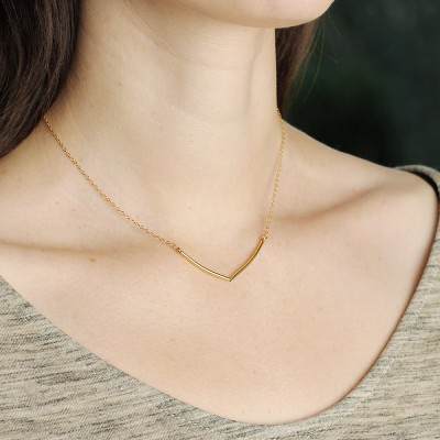 Sunlight - delicate gold necklace - geometric gold tube necklace - layering necklace - gold bar necklace - bridal jewellery - gift for mum